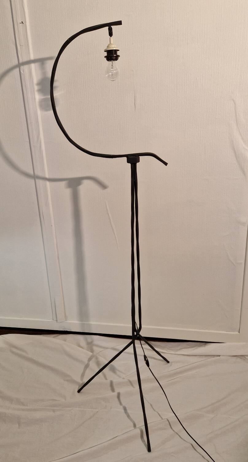 Twisted wrought iron floor lamp 1950 1960