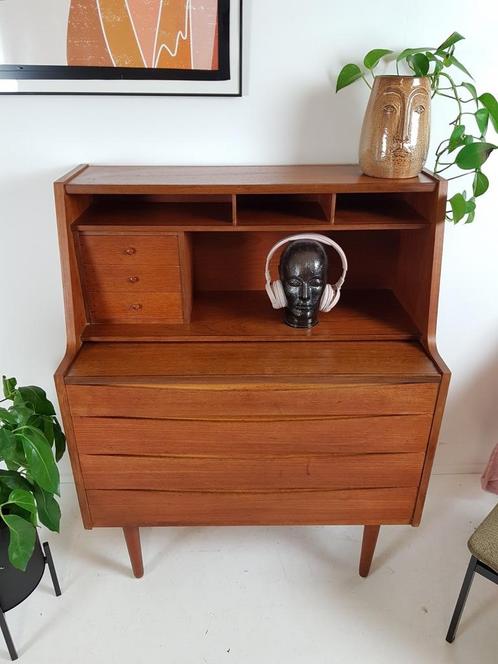 Commode secrétaire danoise en teck Chatol