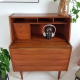 Commode secrétaire danoise en teck Chatol