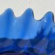Blue glass shell salad bowl