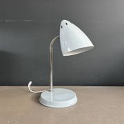 Vintage desk lamp Kompernass adjustable in pearl grey lacquered metal.