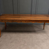 Farmhouse table walnut legs deer early nineteenth 1 drawer 208 cm
