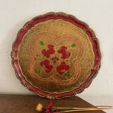 Round tray in Florentine style.