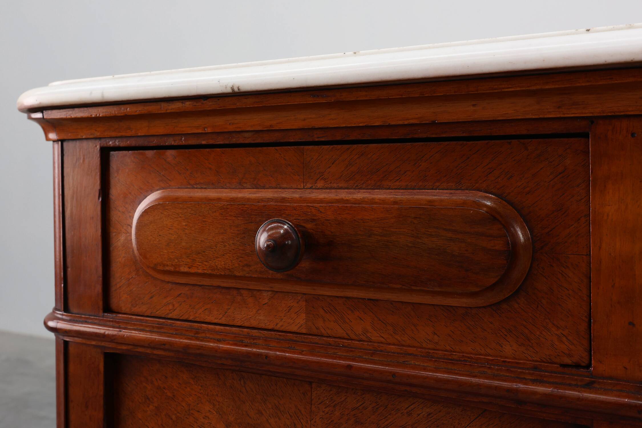 Pair Louis XV nightstands with Carrara marble top, France ca. 1890