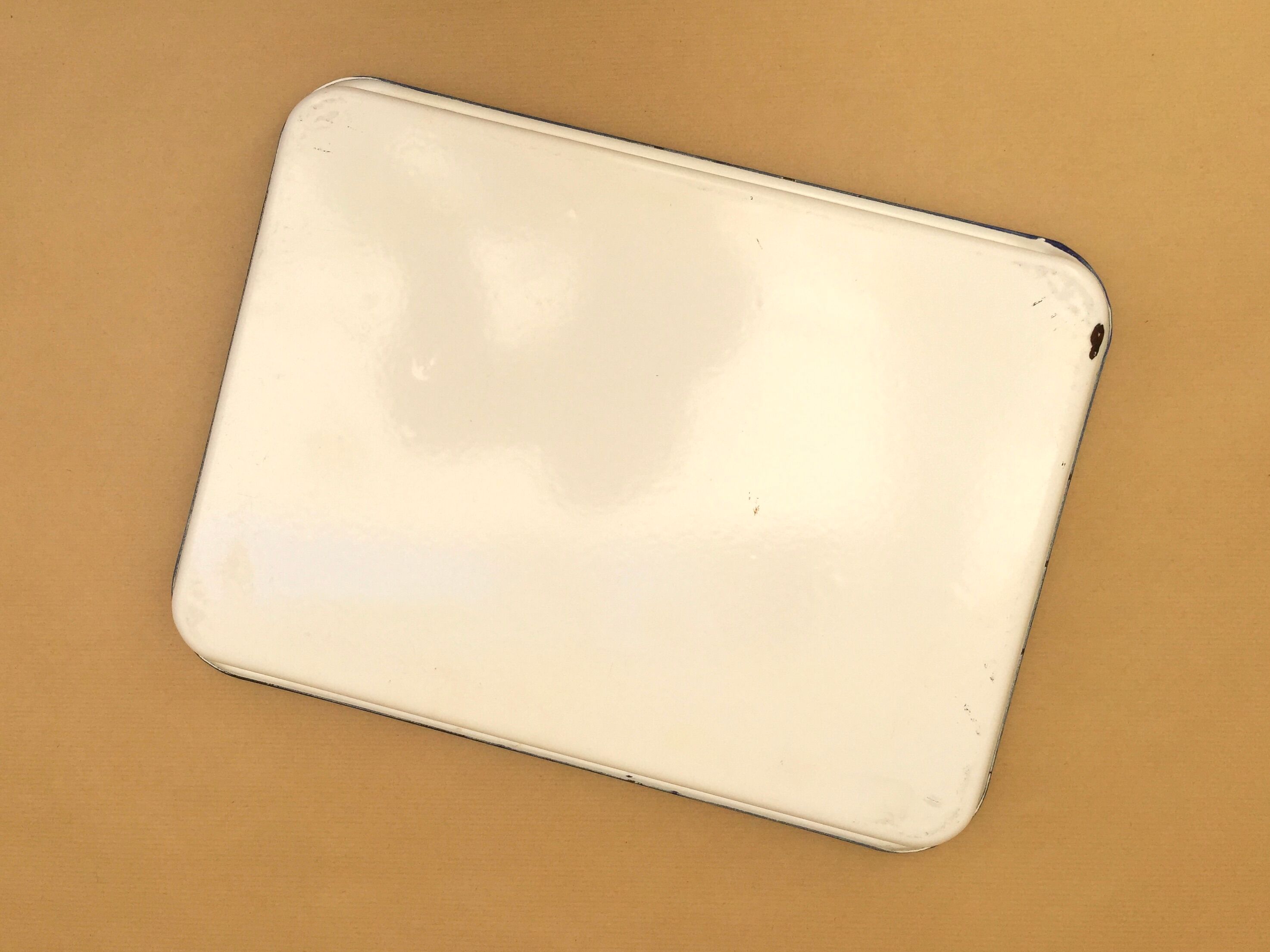 Enamelled sheet metal dish 34cm x 25cm