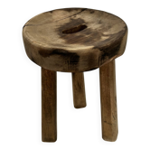 Tabouret tripode patiné 