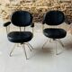 Set of 2 old hairdresser's chairs