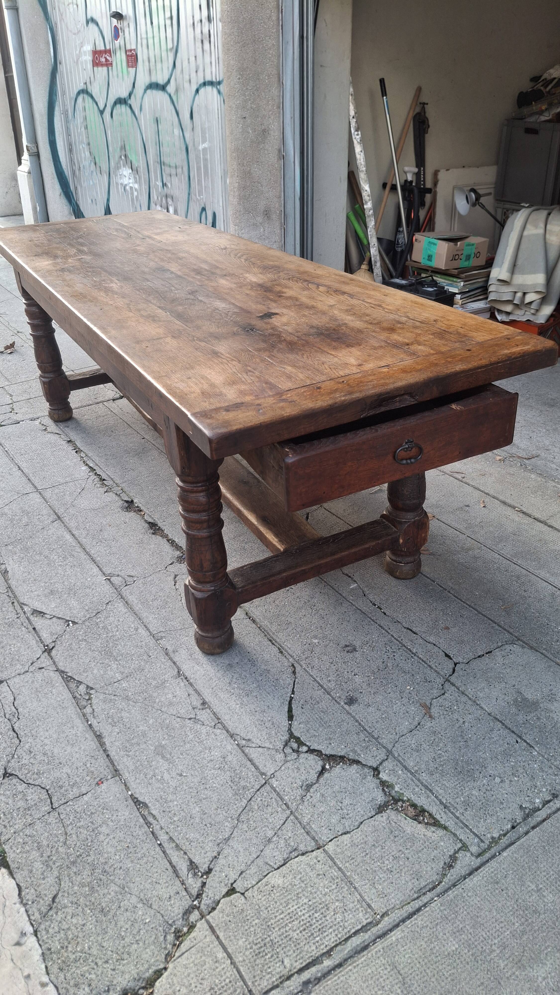 Large oak farmhouse table