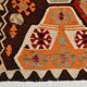 159x249Cm Soft Orange and Red Vintage Kilim Rug, Bohemian Kilim Rug
