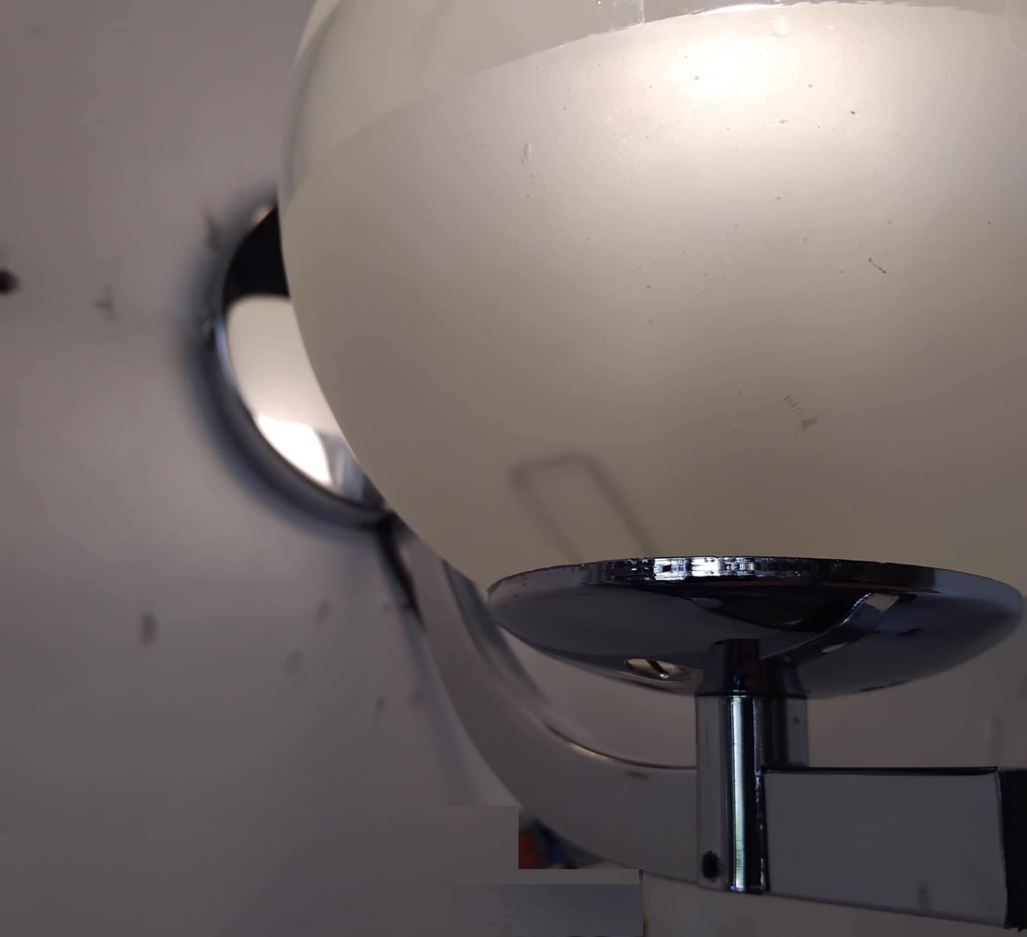 Vintage chrome and glass wall light