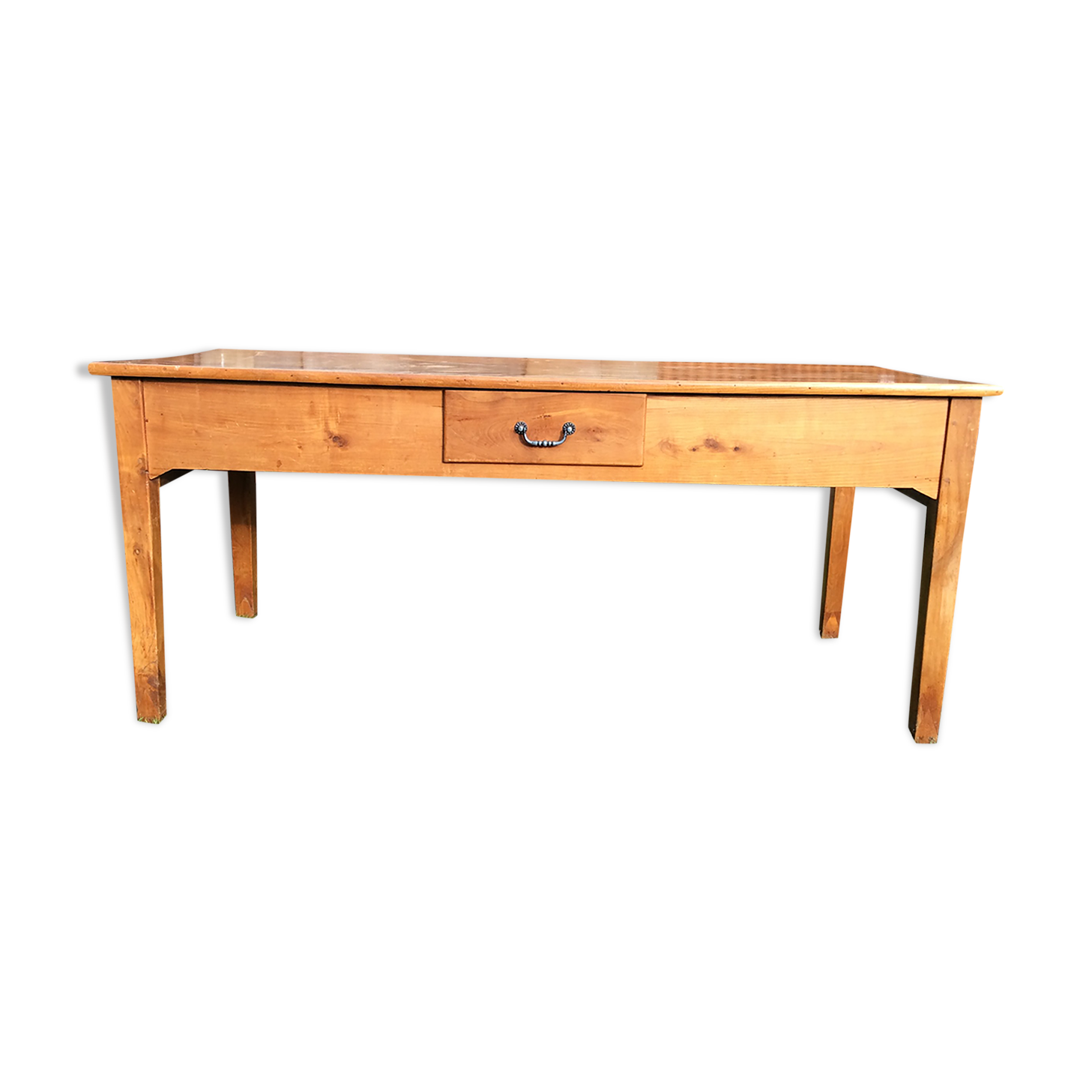 Old farmhouse table with 3 cherry drawers