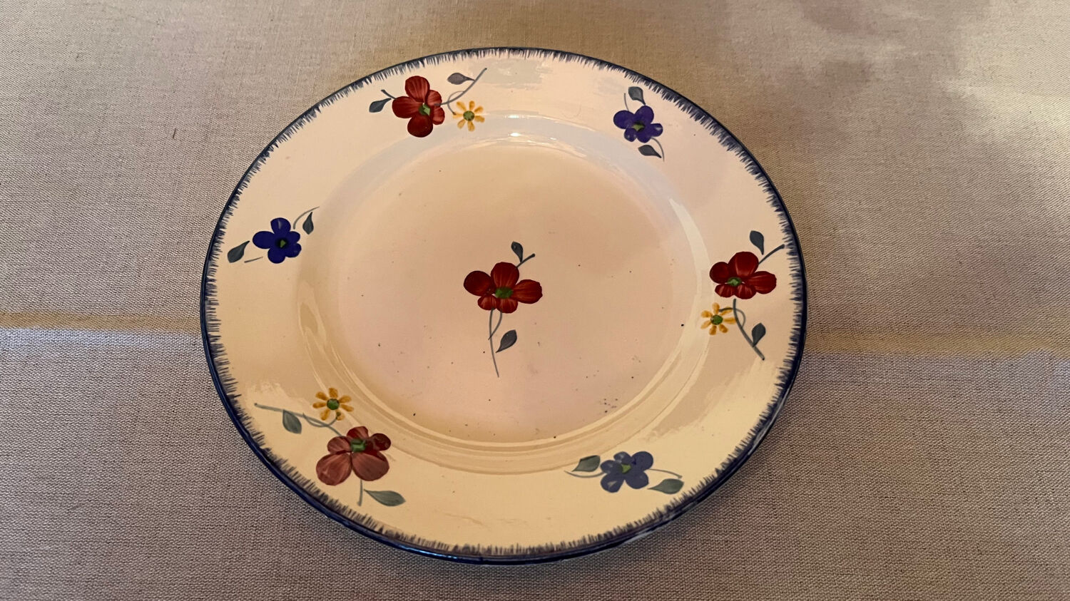Set of 4 dessert plates Digoin Sarreguemines old