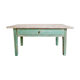 Table basse de ferme en bois piétement vert