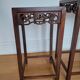 3 Chinese nesting tables in wood and brass.