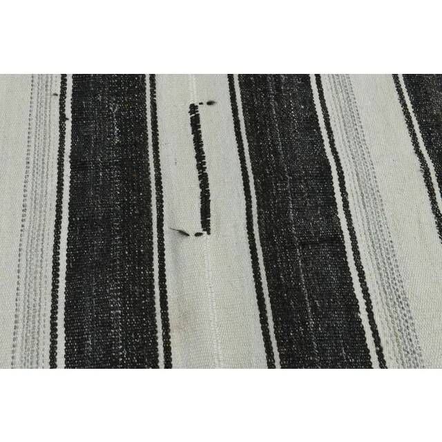 Black Beige Kilim Handmade Wool Antique Area Rug 186x291
