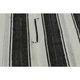 Black Beige Kilim Handmade Wool Antique Area Rug 186x291