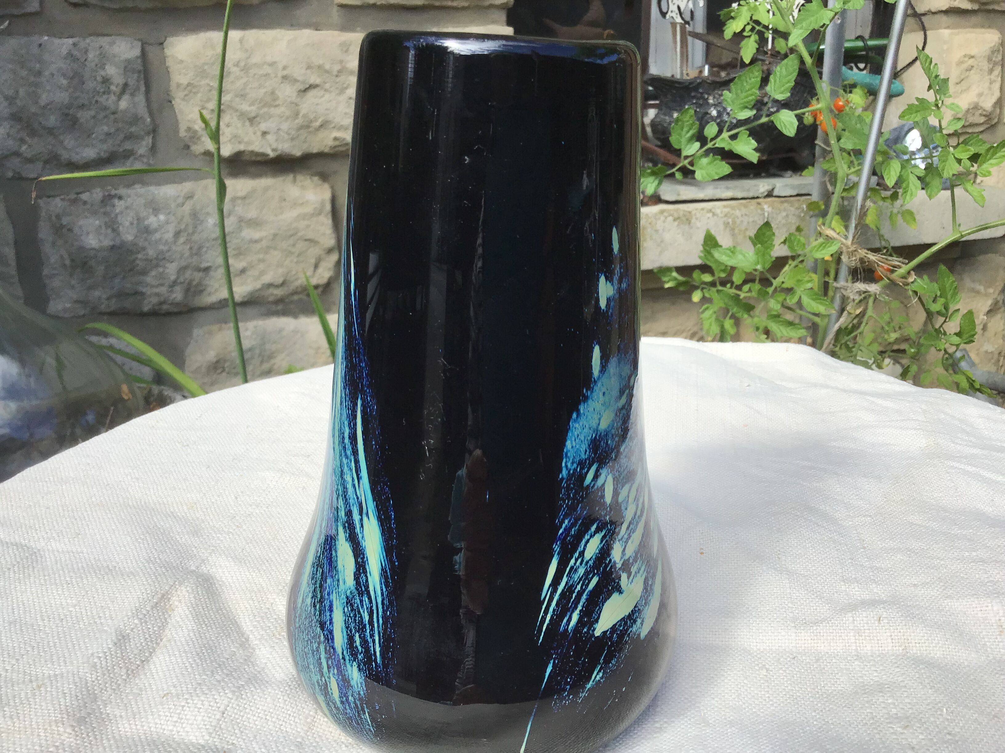 Blown glass vase Claude Morin 1979