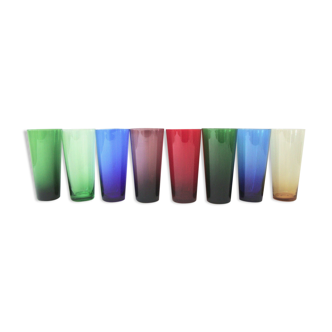8 verres en verre soufflé