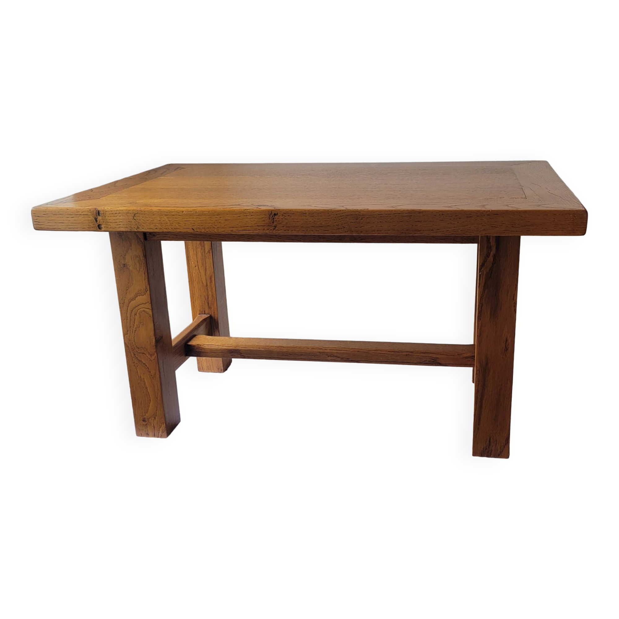 Table basse brutaliste en chêne clair