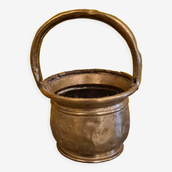 Antique french brass bucket, early 1800s