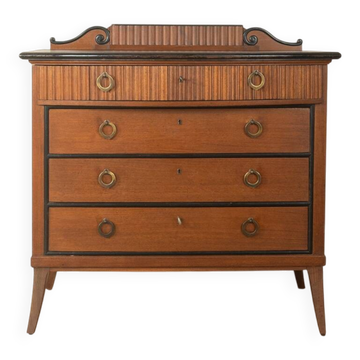 Commode classique des années 1920 en marron foncé.
