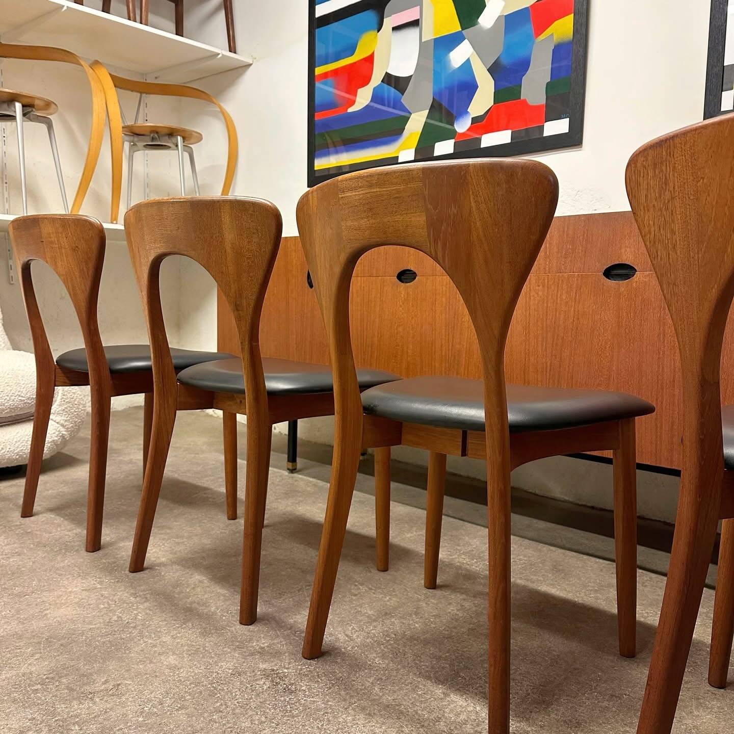 Suite de 4 chaises en teck par Niels Koefoed, 1960
