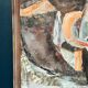 Swedish Original Oil on Canvas – "Abstract Composition" by Eivor Lindberg – 1967 – Signed – Vintage and Framed – 68 × 52 cm (26.8 in × 20.5 in)