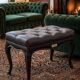Neoclassical design stool Sibelius - Wenge and beech capitonné