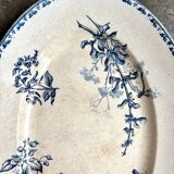 Sarreguemines oval dish in blue ironstone, "Carmen" service