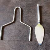 Set of 2 old metal butter dishes