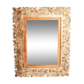 Carved wooden frame. carved wooden frame with floral motifs.