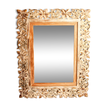 Carved wooden frame. carved wooden frame with floral motifs.