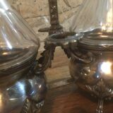 Silver and crystal oil and vinegar set