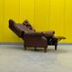 Fauteuil inclinable chesterfield vintage fait main marron