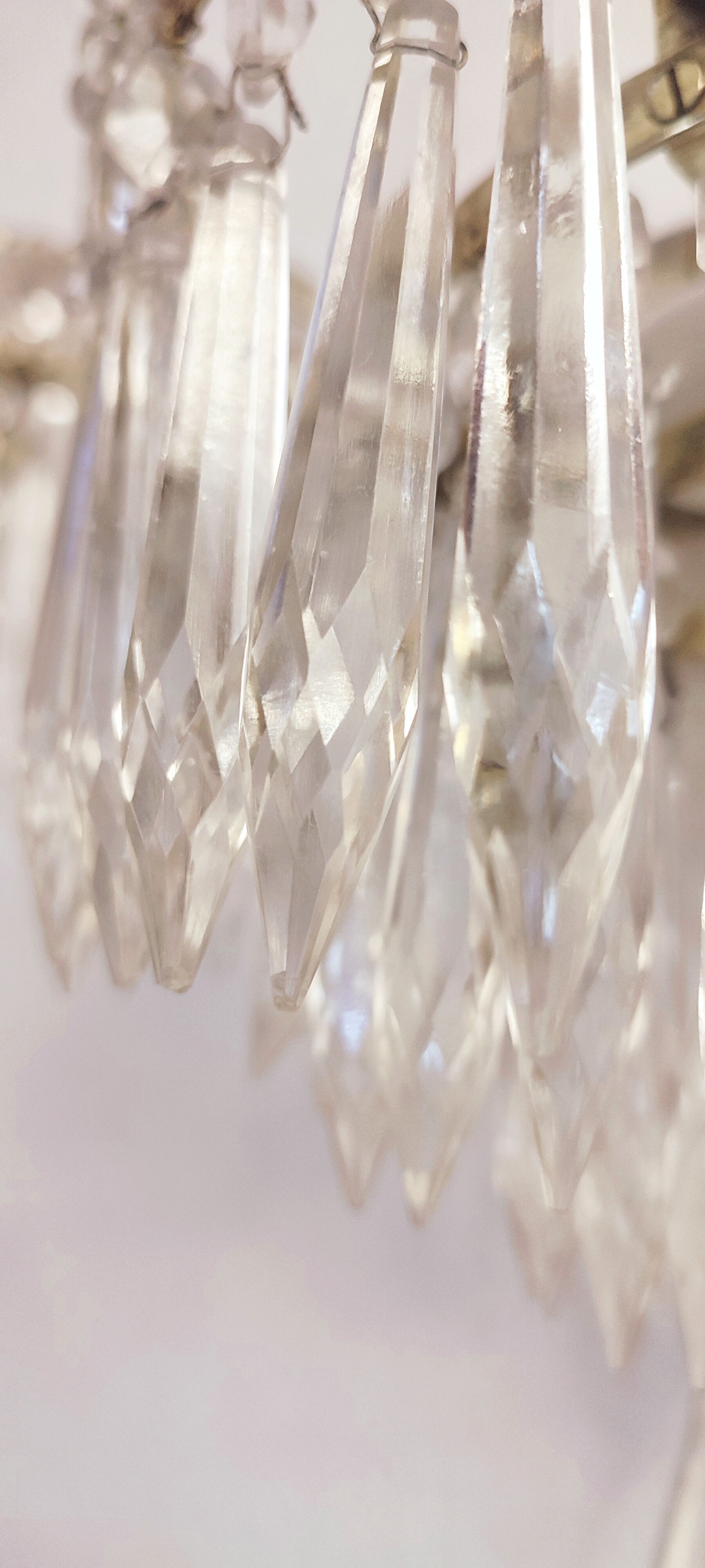 Classic crystal sconces. France, 1950s