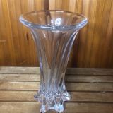 Old VANNES Crystal Vase Vintage Molded Glass #A410