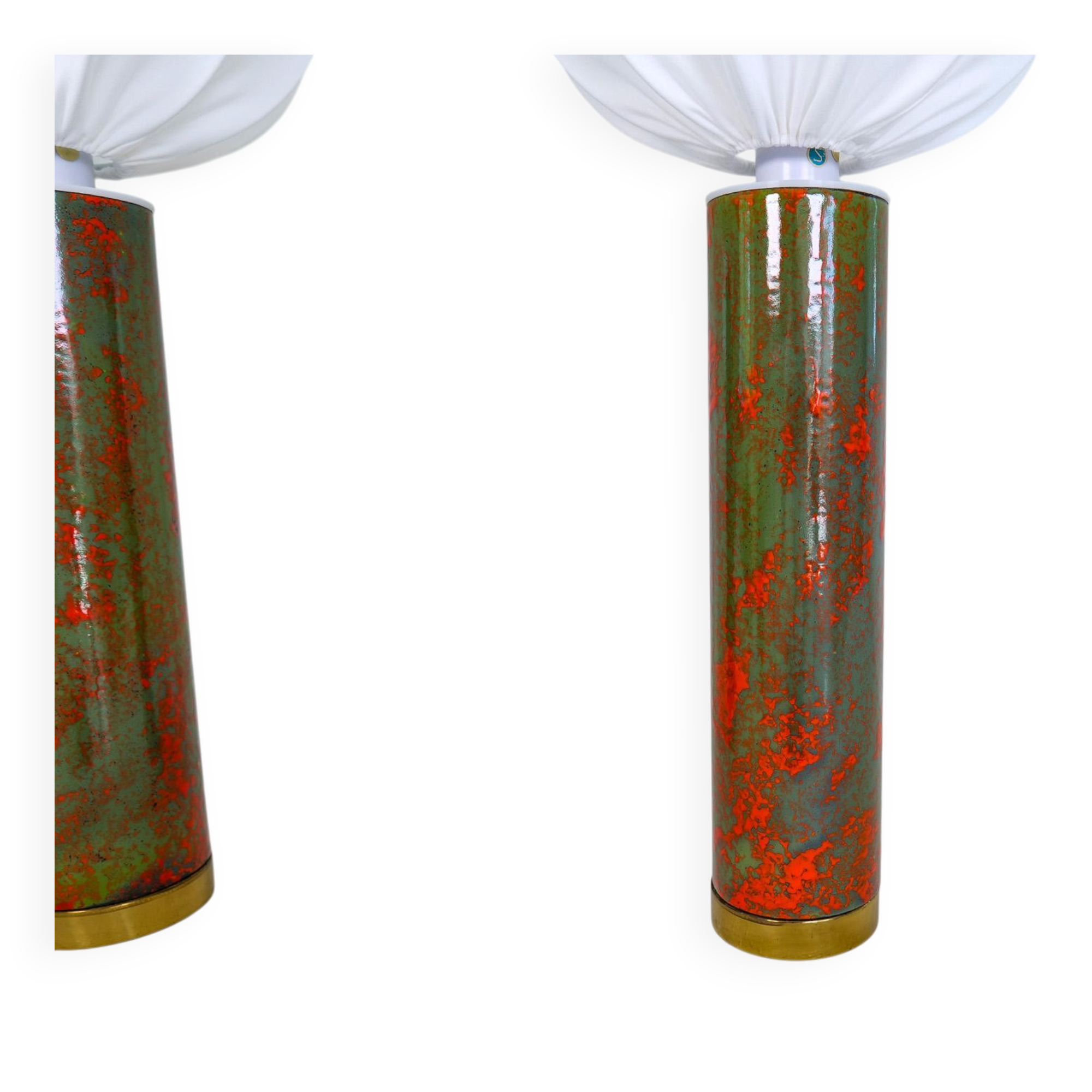 Rare and large ceramic table lamps from the mid-century, Sweden, 1960s.