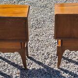 Pair of vintage 50s walnut bedside tables