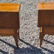 Pair of vintage 50s walnut bedside tables