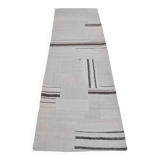 Decorative White And Black Hemp Kilim Rug sku 3803