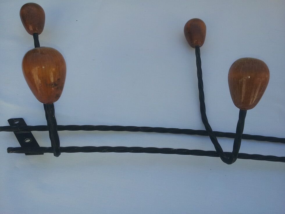 Metal and wood coat racks