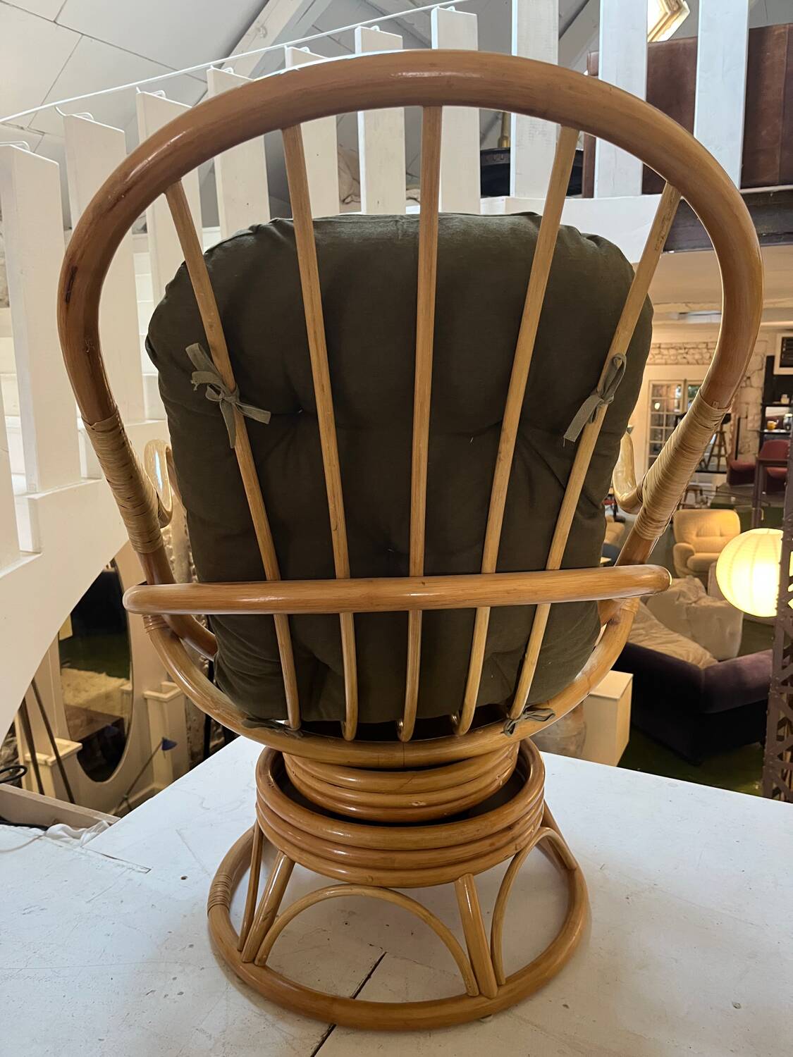 Pair of rattan armchairs