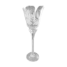 Candle holder high on foot in tulip shaped glass