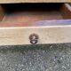 Renovated 19th-century solid oak farmhouse coffee table.