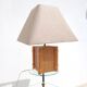Vintage lamp 1980 bamboo foot and woven lampshade