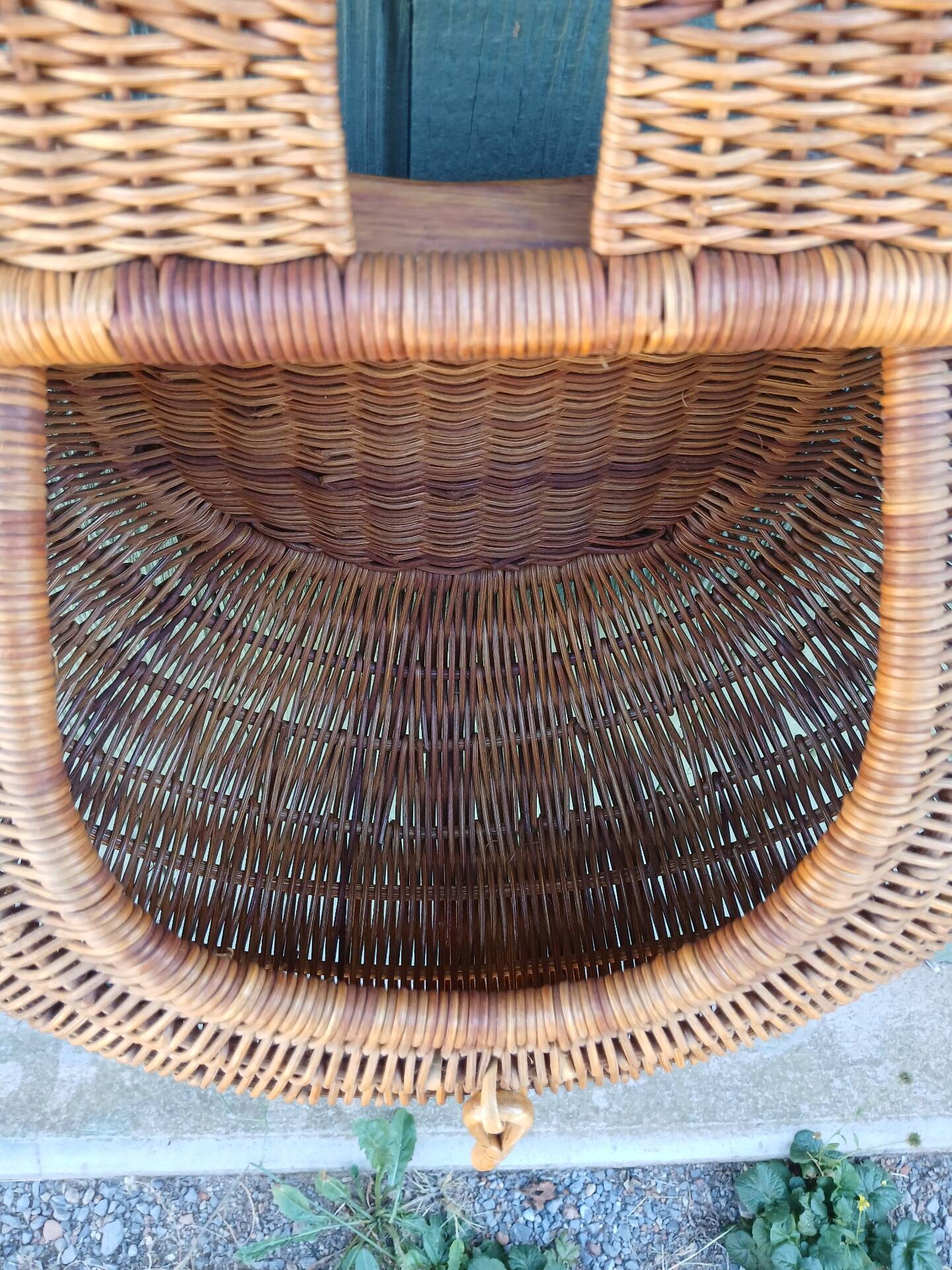 Large handmade wicker fishing basket