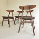 Set de 4 chaises scandinaves bois et tissu