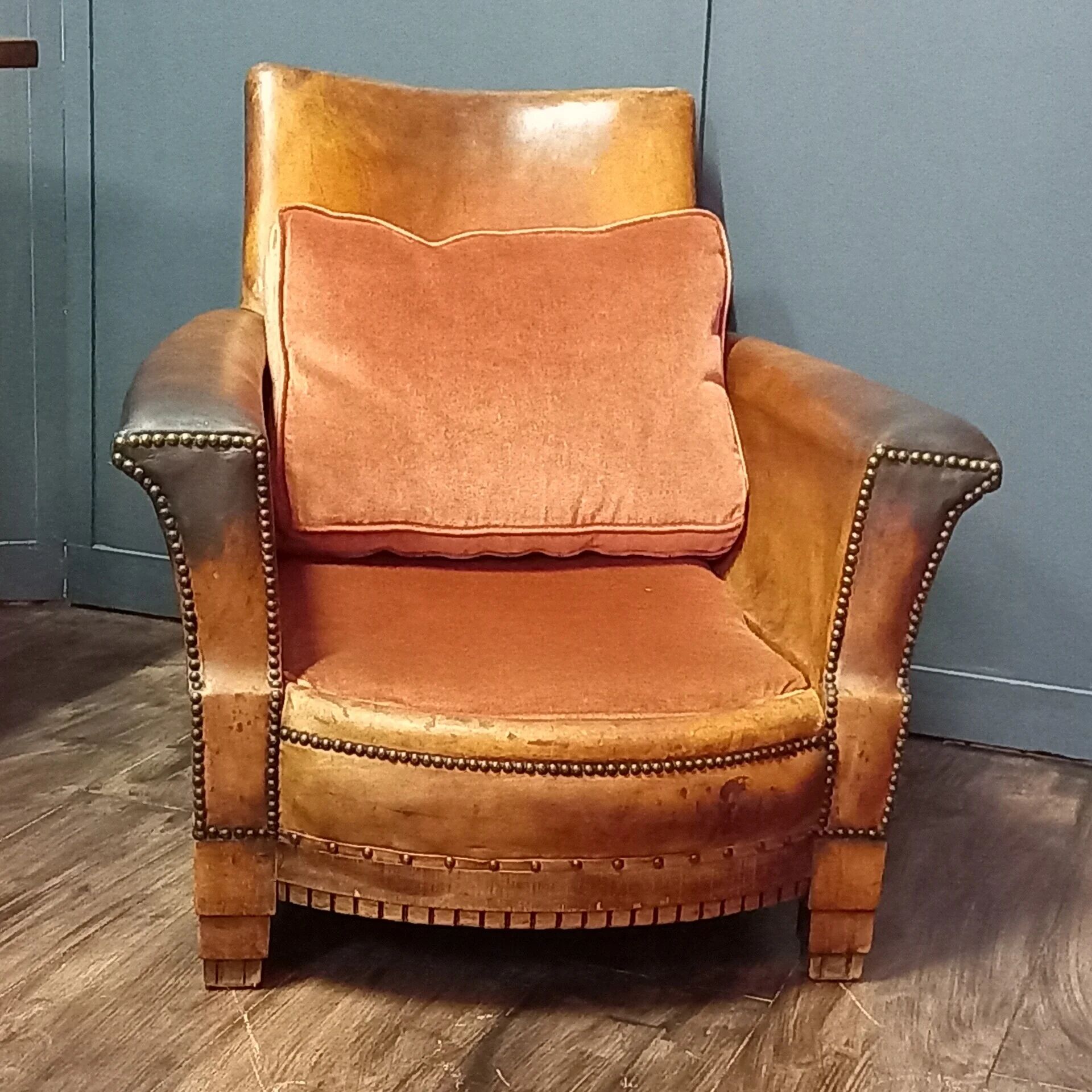 French leather armchair – Art Deco ca. 1915-1920