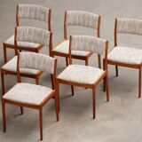 6 danish scandinavian chairs - teak & wool 1960
