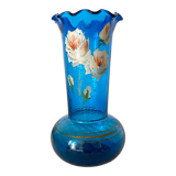Antique blue glass vase from the 1900s